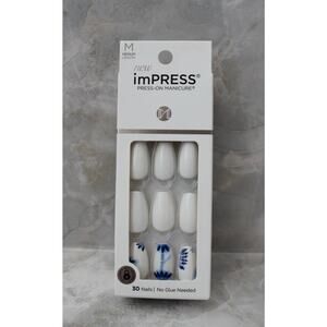 imPRESS Press-on Manicure Tye Dye Medium White/Blue New